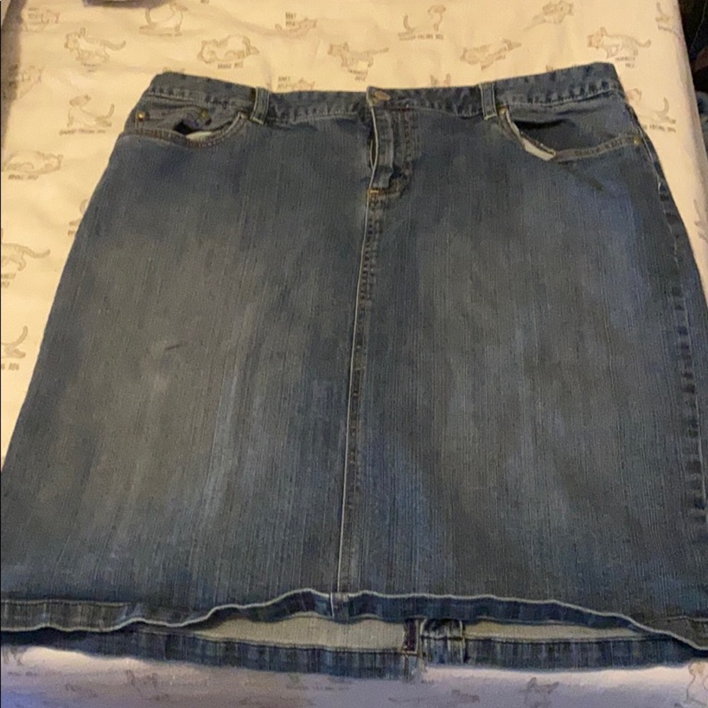 Knee length jean skirt